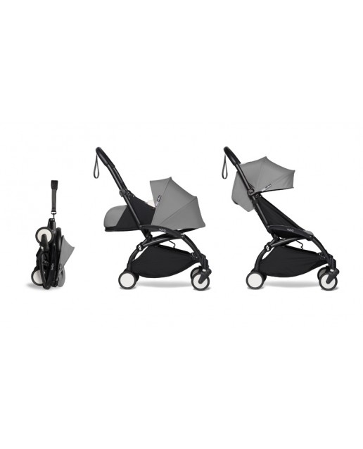 Complete BABYZEN stroller YOYO2  0+ and 6+ | Black Chassis Grey